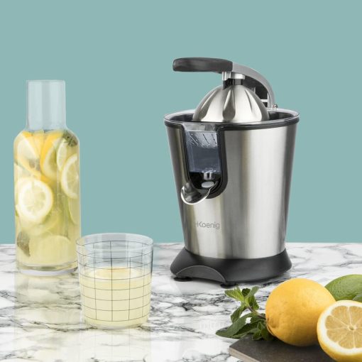 H.Koenig AGR80 160W Professional Electric Citrus Juicer Stainless Steel Lever and Filter Drip Free BPA Free Dishwasher Safe Parts - Image 10