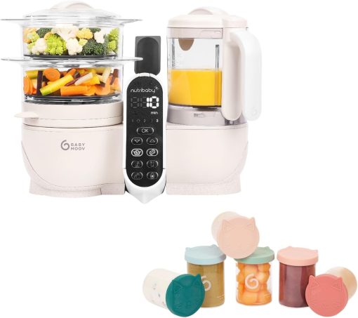 Babymoov Nutribaby(+), Robot Cuiseur Bébé Multifonctions 6 en 1, Cuiseur Vapeur Mixeur, Grande Capacité 2,2L, Petits Pots Bébé Faits Maison, Idéal Diversification Alimentaire, Gris - Image 2