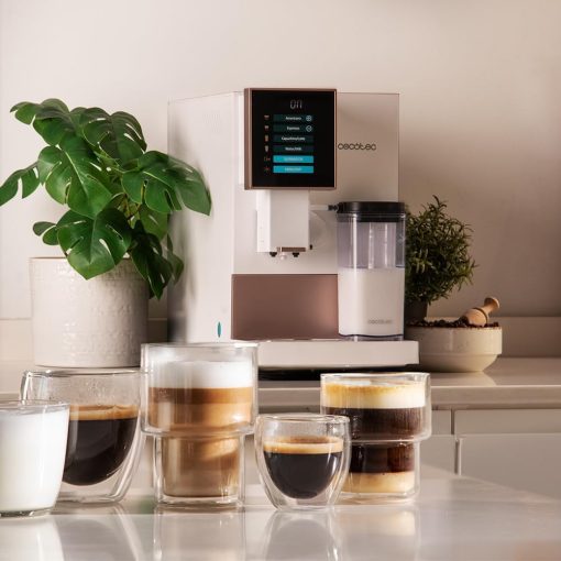 Cecotec Machine à Café Superautomatique Cremmaet Compactccino Black Rose, 19 bars, Réservoir à lait, Système Thermoblock, 5 niveaux de mouture, Réservoir à café 150g - Image 7