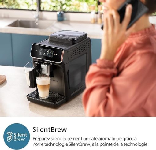 Philips Série 2200 Machine Expresso Automatique - 2 Boissons, Mousseur à Lait Classique, écran Tactile, Broyeur Céramique, Aroma Seal, Noir Mat (EP2220/10) - Image 17