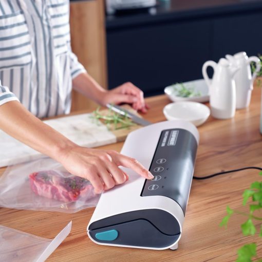 Leifheit Machine de mise sous vide alimentaire Vacu Power 500, appareil pour emballage sous vide + 10 sacs sous vide alimentaire (20 x 30 cm) - Image 11