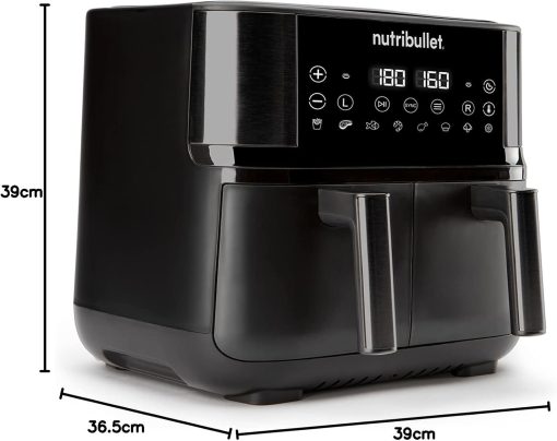 nutribullet Air Fryer Double Tray 8L with 8 Functions, 2300W Oil-Free Air Fryer, Hot Air Fryer with 8 Cooking Modes, and Also Bake, Frying, Grill All Your Food, Black, NBA081B - Image 16