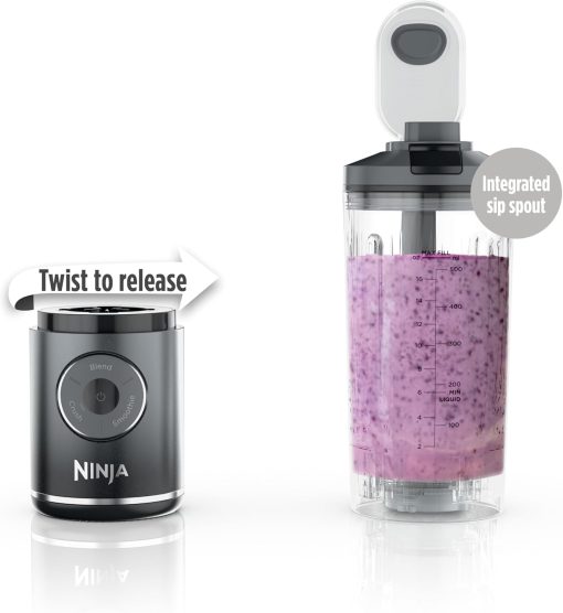 Ninja Blast Max, Portable Blender + Twist & Go, Personal Smoothie, Blend, Ice Crush, 3 Programs, Cordless, 22 oz removable Vessel, Dishwasher Safe, Leakproof, Navy, BC251NV - Image 23