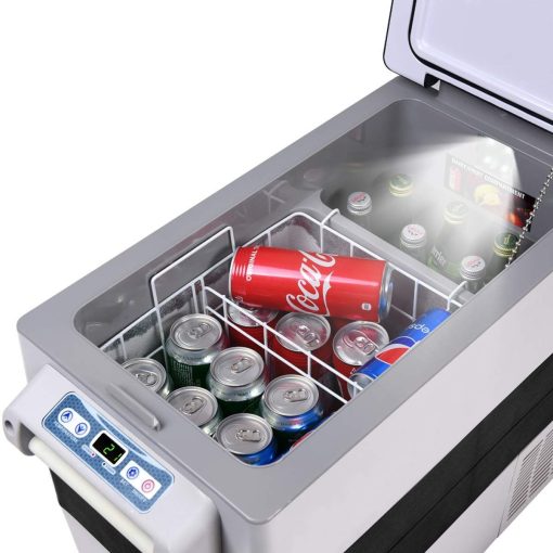 Réfrigérateur 52l de Voiture -20℃/+10℃ Mini Réfrigérateur Portable Ecran Lcd Adaptateur 69x34,5x52,5cm Noir+Gris - Image 5