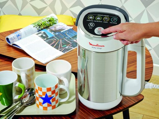 Moulinex Blender chauffant, Mixeur soupe, Puissance 1000 W, Capacité 1,2 L, 5 programmes automatiques, Double paroi, Maintien au chaud 40 min, Livret recettes, Easy Soup, Inox LM841B10 - Image 10