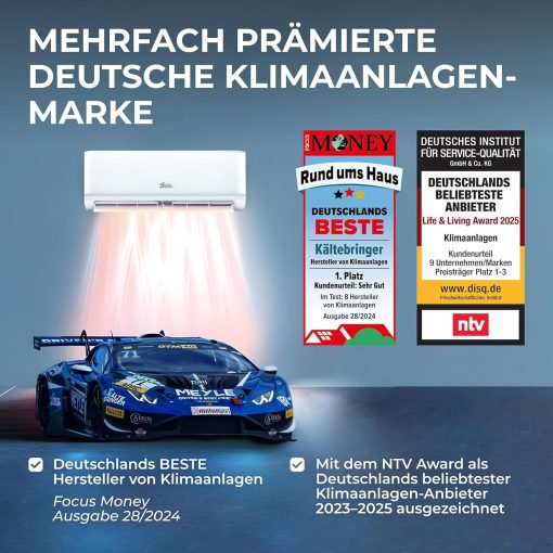 K?ltebringer Climatiseur Split - 18000 BTU (5,1 kW) - Avec fonction chauffage, WiFi et App - très silencieux & économe en énergie - kit complet, 5m conduite de frigorigène, R32, matériel de montage - Image 16