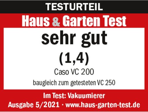 CASO VC200 - Appareil de mise sous vide, fra?cheur 8x plus longue, double soudure, épaisseur de vide réglable, avec bo?te à film, cutter, 2 rouleaux de film professionnel, flexible - Image 12