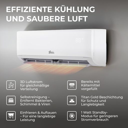 K?ltebringer Climatiseur Split - 18000 BTU (5,1 kW) - Avec fonction chauffage, WiFi et App - très silencieux & économe en énergie - kit complet, 5m conduite de frigorigène, R32, matériel de montage - Image 18
