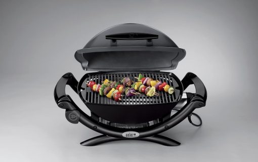 Weber Q1400 Barbecue électrique, surface de cuisson 43 x 32 cm, nomade, grille en fonte émaillée divisée en 2 parties, couvercle et cuve en fonte d'aluminium - Gris foncé (52020053) - Image 19
