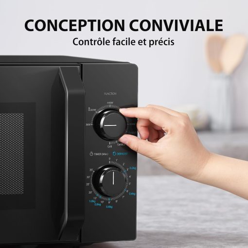 Toshiba Micro-ondes 20L MW2-MM20P(BK), Micro-ondes sur Pied, 800W, 5 Niveaux de Puissance, avec Décongélation Facile, éclairage LED à l'intérieur, Noir - Image 16