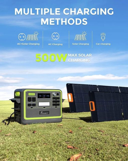 FOSSiBOT F2400 Station électrique portable CA 2400W (4800W Pic), Station Silencieux Solaire 2048Wh LiFePO4, Groupe Générateur électrique Onduleur Alimentation de Secours à Domicile Camping - Image 9