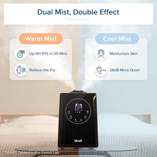 LEVOIT OasisMist 1000S (10L) Smart Humidifier for Home Large Room Bedroom, Last 100 Hours Suitable for Indoor Plant, Cover up to 600ft2, Easy Top Fill, Remoter & Voice Control, Auto Mode, Quiet, White - Image 23