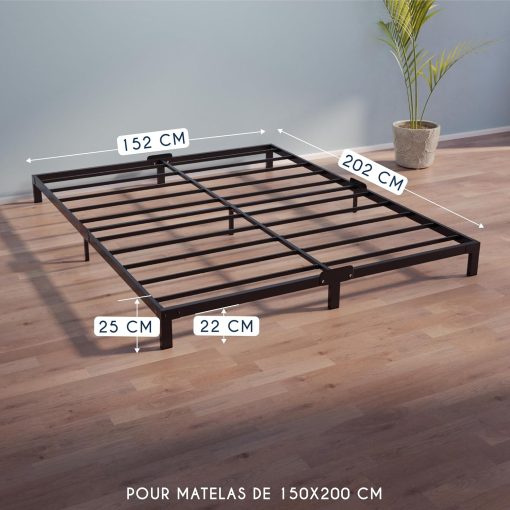 Dreamzie Cadre de Lit 160x200 avec Sommier - Sommier 160x200 avec Pieds - Hauteur de 35 cm - Structure Solide, Assemblage Facile et Espace de Rangement - Image 13