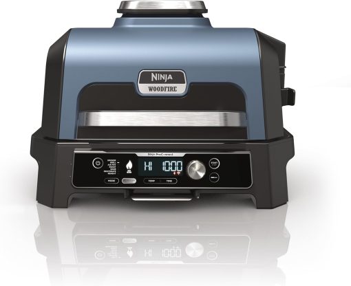 Ninja Woodfire Barbecue électrique et fumoir Pro XL avec thermomètre, barbecue et Air fryer d'extérieur 4-en-1 avec système Smart Cook et granulés Woodfire, portatif, gris/noir, OG850EU - Image 7