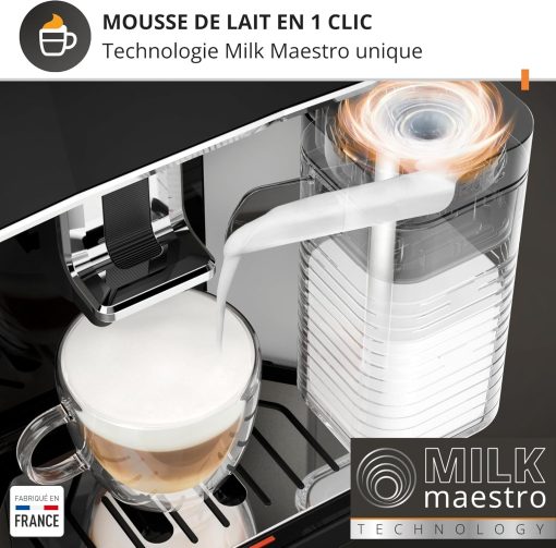Krups Sensation C50, Machine à café grains, machine expresso, 5 boissons accès direct, Interface tactile, Facile à utiliser, Nettoyage automatique, Buse vapeur Cappuccino, Fabriqué en France EA910810 - Image 5