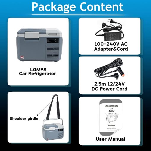 Alpicool LGMP8 8L Glaciere Portable Réfrigérateur Voiture Camping Congélateur 12/24V Mini Frigo pour Maison, Bureau ou Pique-Nique en Plein Air/ -20 à 20℃(Batterie Non Incluse) - Image 31