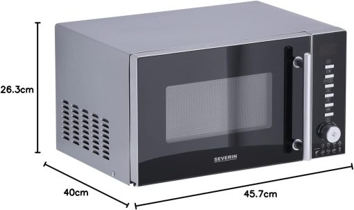 SEVERIN Four à micro-ondes 30 L, 2 500 W, avec fonction gril et chaleur tournante, avec 5 niveaux de puissance, 10 programmes automatiques, Inox/Noir, MW 7775 - Image 17