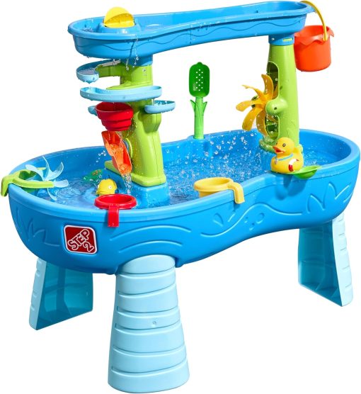 Step2 Rain Shower Splash Table d'eau avec 13 Accessoires - Bleu & Vert | Table Jeux d'eau | Table d’activité pour Le Jardin, Table Activité Eau | Table d'eau Extérieur - Image 5