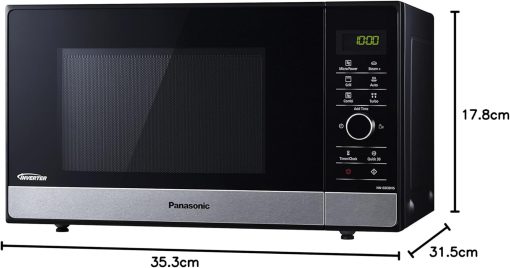 Panasonic NN-GD38HSSUG Four Micro-ondes Inverter et Grill avec Plateau Tournant, 23 Litres, Acier Inoxydable, 1000 W, Grill 1000 W, 17 Programmes Automatiques, Grille Métallique, Noir - Image 13