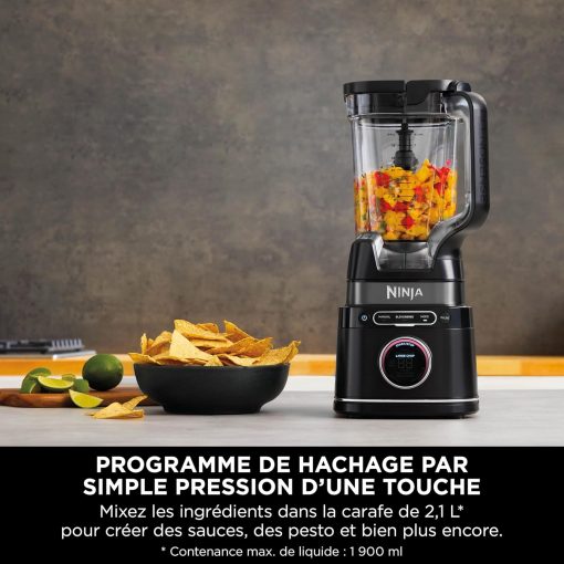 Ninja Detect Power Blender Processor Pro 3-en-1, mixeur 1200W, bol à mélanger, lame malaxeur, gobelet individuel, récipient, pétrir, mixer, hacher et mélanger, noir, TB401EU - Image 4