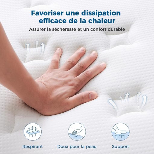 Inofia Ace Hybrid Firm Mattress 140 x 200 cm H4 Firm Mattress with Breathable Memory Foam and Independent Bagged Springs, 7 Ergonomic Zones, Extra Comfort for Adults and Children - Image 15