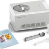 SPRINGLANE Sorbetière et yaourtière Elisa 2,0 L avec compresseur auto-refroidissant 180 W (Argent, avec accessoires)