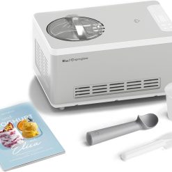 SPRINGLANE Sorbetière et yaourtière Elisa 2,0 L avec compresseur auto-refroidissant 180 W (Argent, avec accessoires)