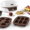 Tefal Machine à gateaux, 5 programmes automatiques pour réglage, 1 mode manuel, 3 moules flexibles, 1 grand moule en acier revêtu, Compatible avec moules Crispybake, Cake Factory+ KD802112