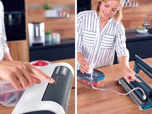 Leifheit Machine de mise sous vide alimentaire Vacu Power 500, appareil pour emballage sous vide + 10 sacs sous vide alimentaire (20 x 30 cm) - Image 20