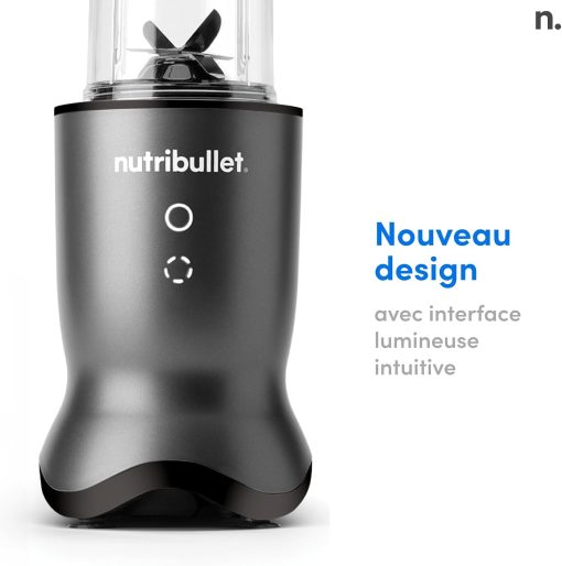 Nutribullet Pro 1200, Blender électrique, Broyeur, Smoothie Blender, Blender multifonctions, puissance 1200w, verres 700ml et 900ml, noir, NB120MB - Image 2
