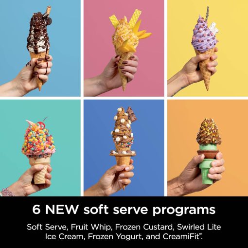 Ninja Swirl by CREAMi Ice Cream and Soft Serve Maker, Sorbet, Milkshake, Frozen Yogurt, Low Calories Program & More, 13-in-1, Soft Serve Handle, (2) CREAMi Swirl 16oz Pints, For Kids & ALL ages, NC701 - Image 4