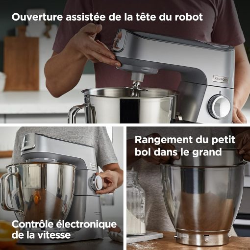Kenwood Titanium Chef Baker KVC65.001WH, Pastry Robot with Integrated Scales, Including 3-Piece Pastry Set, Spatula & Splash Protection, 1200 W, White - Image 22