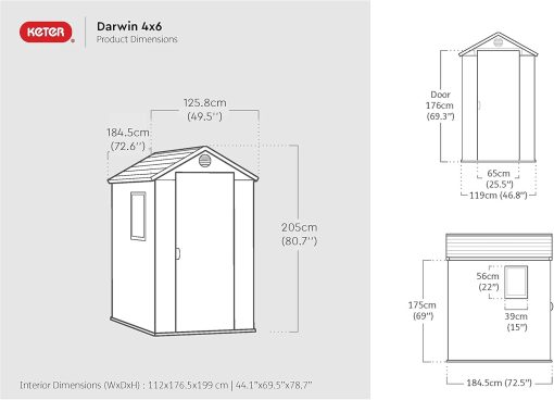 KETER Abri de Jardin Darwin 46, 2.2m2 - Image 8