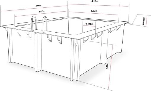 Habitat et Jardin Piscine Bois Rectangle Caimans - 4.10 x 3.00 x 1.24 m - Image 3