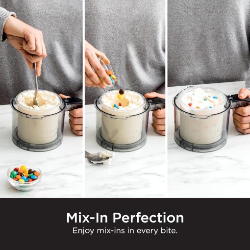 Ninja CREAMi, Ice Cream Maker, Ice Cream, Gelato, Sorbet ,Milkshakes, Mix-ins, Smoothie Bowls & More, 7-in-1, Ice Cream Pints, Pint lid, Healthy Ice Cream, Compact, Perfect for Kids, Black, NC299AMZ - Image 5