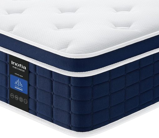 Inofia Ace Hybrid Firm Mattress 140 x 200 cm H4 Firm Mattress with Breathable Memory Foam and Independent Bagged Springs, 7 Ergonomic Zones, Extra Comfort for Adults and Children - Image 8