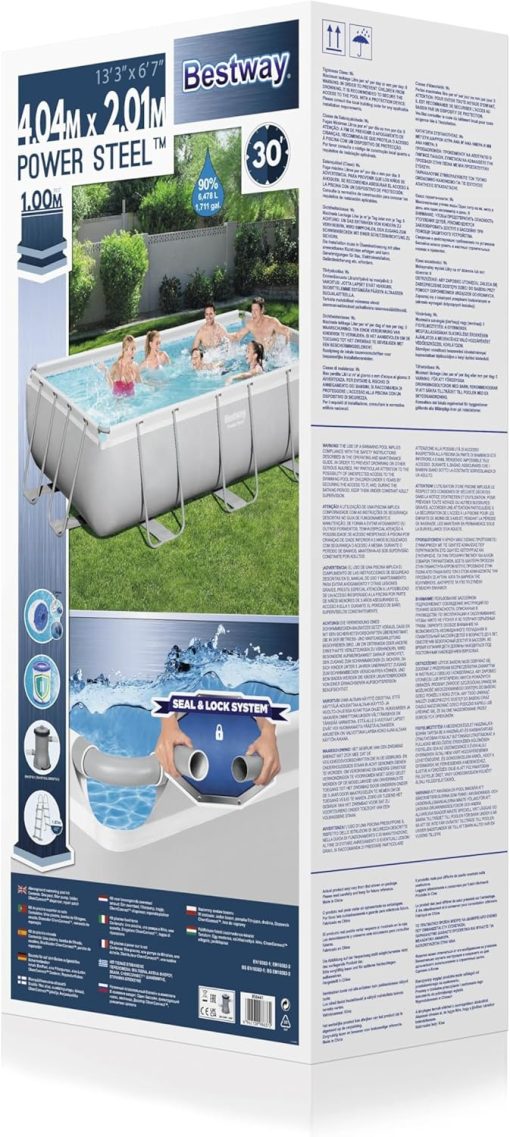 Piscine Hors Sol 404 x 201 x 100 cm BESTWAY Rectangulaire Power Steel? Piscine Tubulaire - Image 4