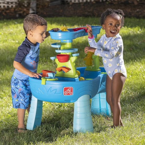 Step2 Rain Shower Splash Table d'eau avec 13 Accessoires - Bleu & Vert | Table Jeux d'eau | Table d’activité pour Le Jardin, Table Activité Eau | Table d'eau Extérieur - Image 28