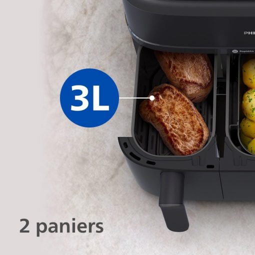 Philips Air Fryer 3000 Series Double Basket - Healthy, Fast and Versatile Cooking, 9 Litre Capacity, Touch Screen, Two Drawer Design (NA350/00) - Image 27