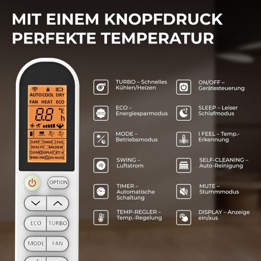 K?ltebringer Climatiseur Split - 18000 BTU (5,1 kW) - Avec fonction chauffage, WiFi et App - très silencieux & économe en énergie - kit complet, 5m conduite de frigorigène, R32, matériel de montage - Image 10