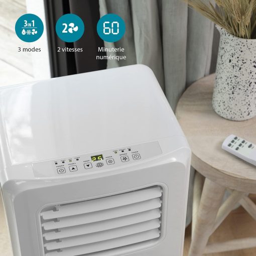 Climatiseur mobile Tristar AC-5560, 10 000 BTU et 2,9kw, fonctions refroidissement, déshumidification, ventilation et chauffage - Image 3