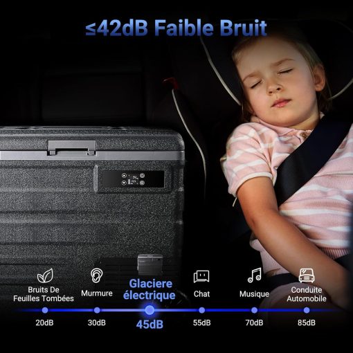 AAOBOSI 45L Glacière à Compresseur, Glaciere électrique -20℃ à 20℃, Frigo Camion APP&Bouton Contr?le, 12/24V DC et 100-240V AC Glaciere Camping Pour Voiture, Camion, Bateau et Prise De Courant - Image 45