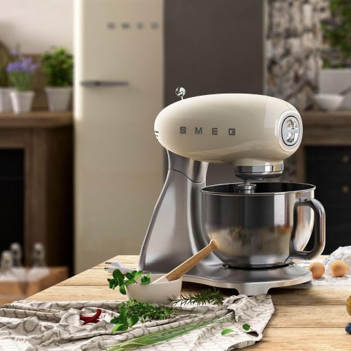 Smeg, Robot Patissier SMF02BLEU, 10 Niveaux de Vitesse, Fonction Mise en Marche Progressive, Bol 4,8 L, Verrouillage Moteur de Sécurité, Batteur Plat, Crochet et Couvercle Fournis, 800W, Noir - Image 12