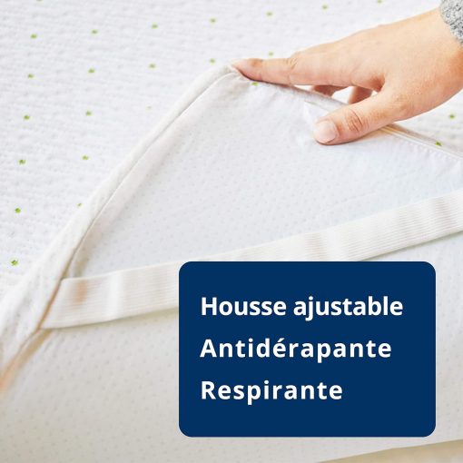 ViscoSoft - Surmatelas 160 x 200 Mémo, Surmatelas 160 x 200 memoire de Forme 5cm avec Aération Optimale et Mousse Haute Densité 50kg/m3, Housse Bambou Lavable, Surmatelas 160x200 Confort Moelleux - Image 6