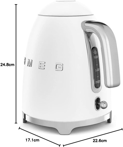 Smeg, Bouilloire électrique KLF03PGEU 1,7 L, Filtre Anticalcaire Lavable, Arrêt Automatique de Sécurité, Indicateur de Niveau d'Eau, Base Antidérapante, Range Cordon, Puissance 2400W, Vert d'Eau - Image 82