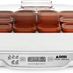 SEB Multidélices Express YG661A00 Yogurt Maker 12 Pots White and Brown