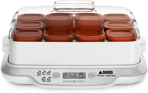 SEB Multidélices Express YG661A00 Yogurt Maker 12 Pots White and Brown