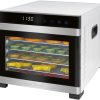 ProfiCook PC-DR 1218 Déshydrateur automatique en acier inoxydable, grand espace intérieur pour une utilisation jusqu'à 6 étages, bo?tier en acier inoxydable, thermostat numérique inclus