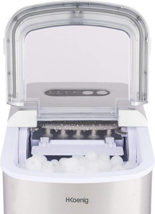 H.Koenig KB20 Ice Cube Machine, 12 kg in 24 hours, 2 sizes of ice cubes, self-cleaning, portable, quiet 2.1L, ice cubes ready in 6 minutes, ice scoop - Image 2