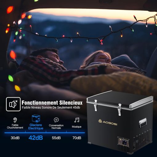 AAOBOSI 45L Glacière à Compresseur, Glaciere électrique -20℃ à 20℃, Frigo Camion APP&Bouton Contr?le, 12/24V DC et 100-240V AC Glaciere Camping Pour Voiture, Camion, Bateau et Prise De Courant - Image 32